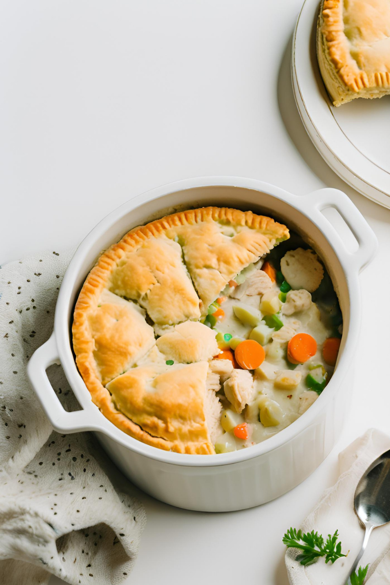 Chicken pot pie with biscuits recipe