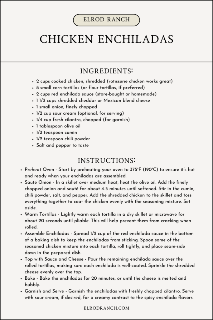 chicken enchiladas recipe