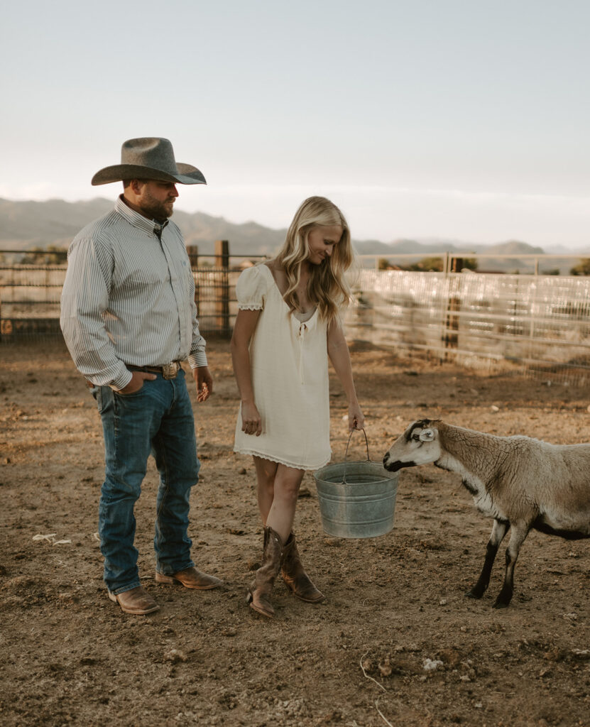 Elrod Family with sheep