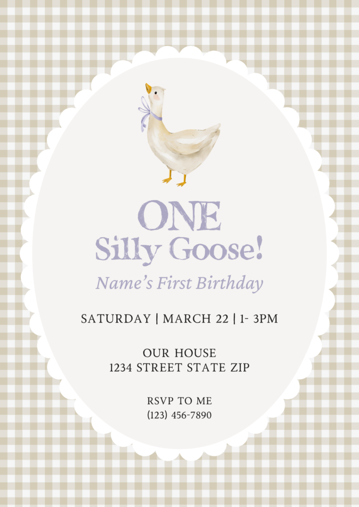 silly goose birthday invite template