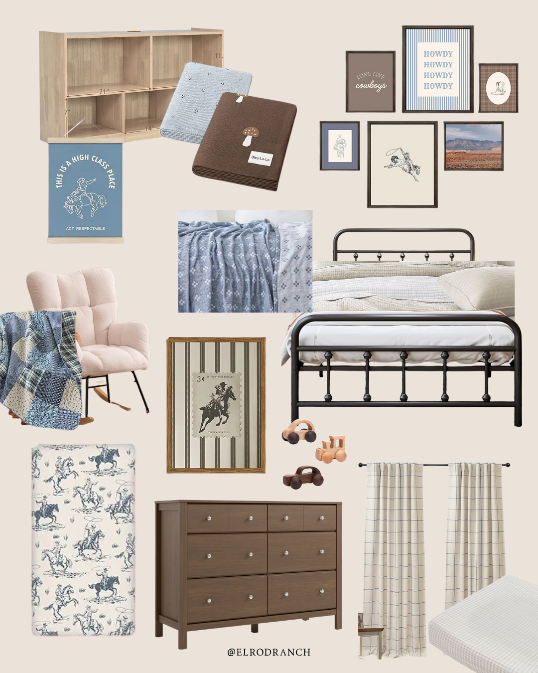 Toddler & Baby Boy Shared Room Inspiration | Western Nursery Decor Ideas