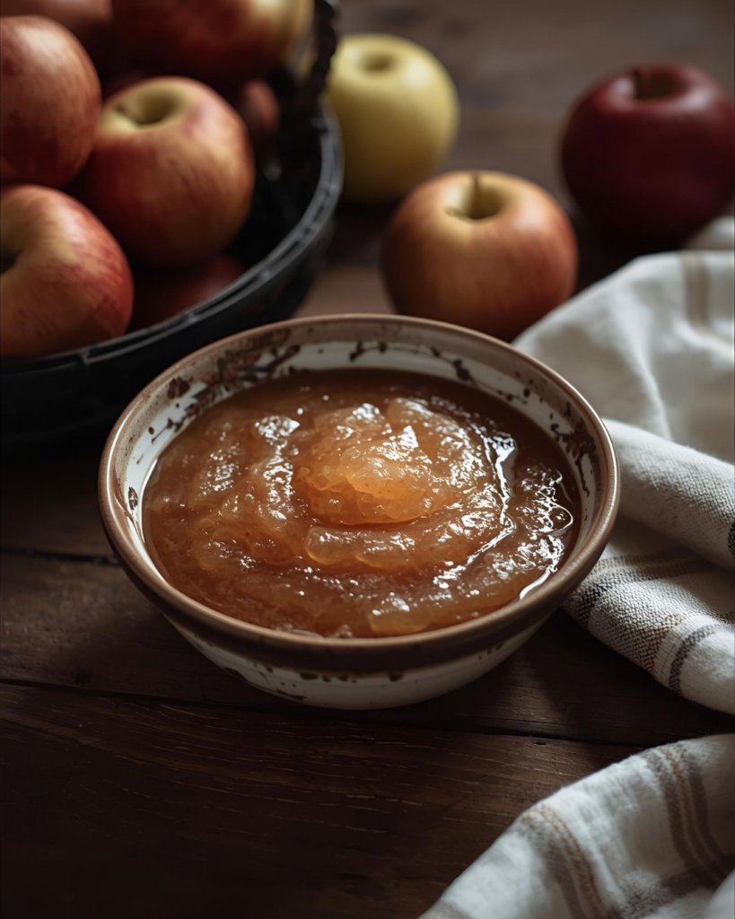 apple sauce in a vintage looking bowl