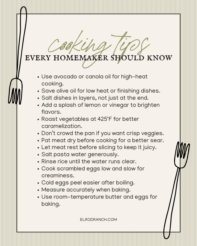 cooking tips every homemaker should know - beginners