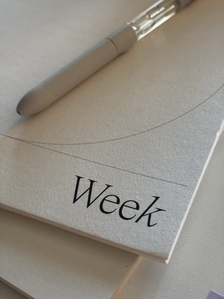 Weekly Calendar flat lay