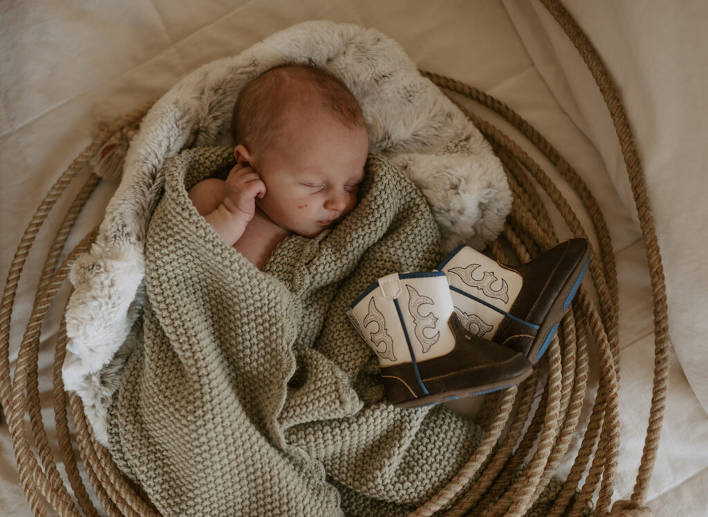 Western Newborn photos for a boy