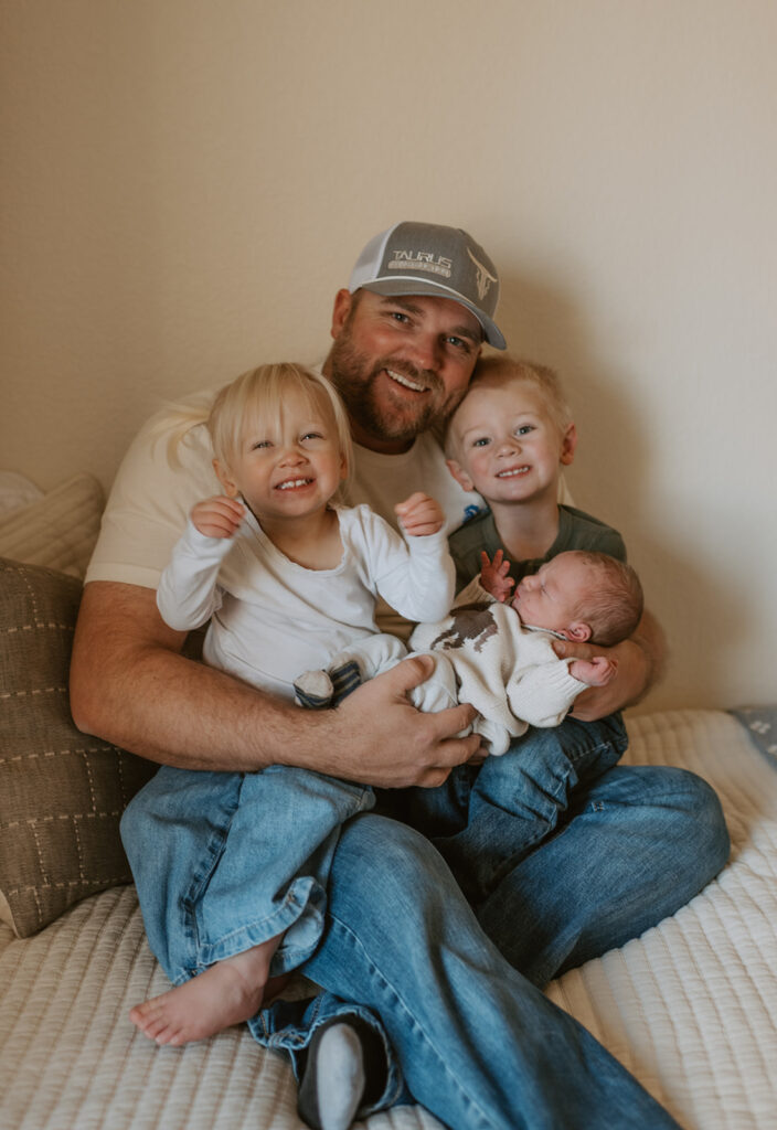 father and kids photo